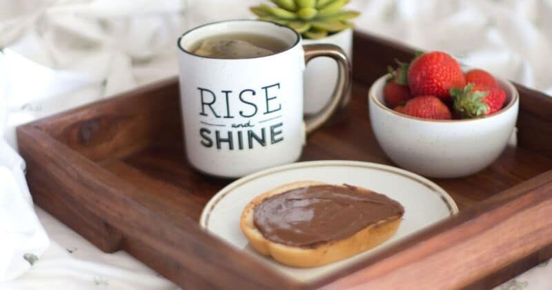 morning self-care routine-pretty breakfast tray