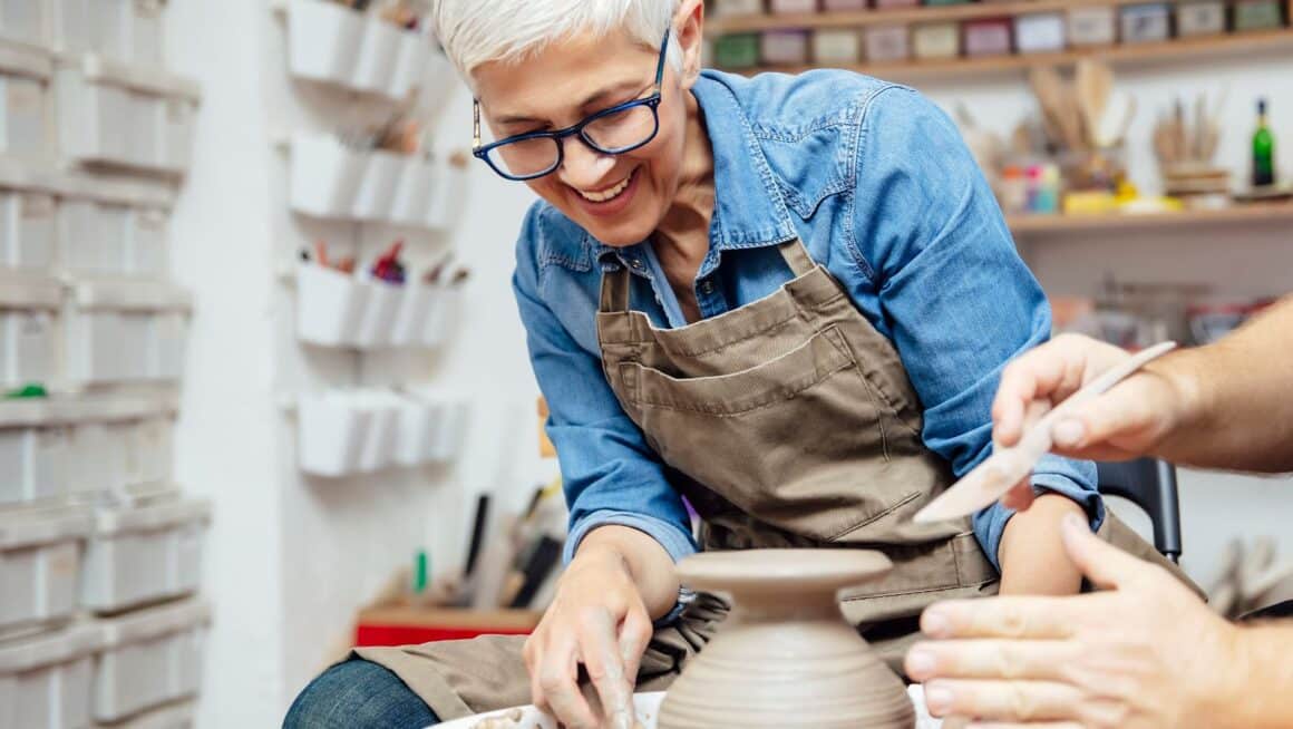 the best hobbies for older women-pottery