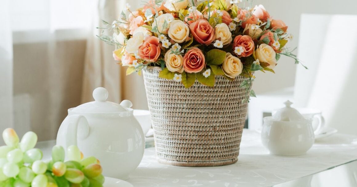 Beautiful floral arrangement on table
